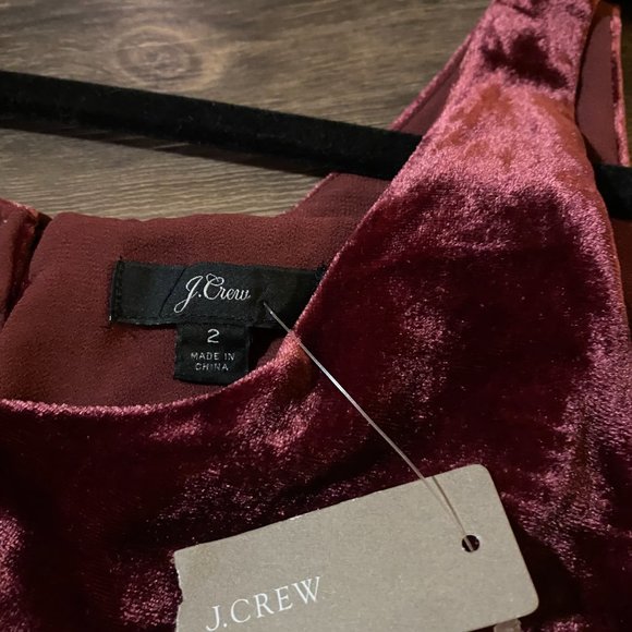 J. Crew Velvet Burgundy Tank Top - Picture 4 of 5